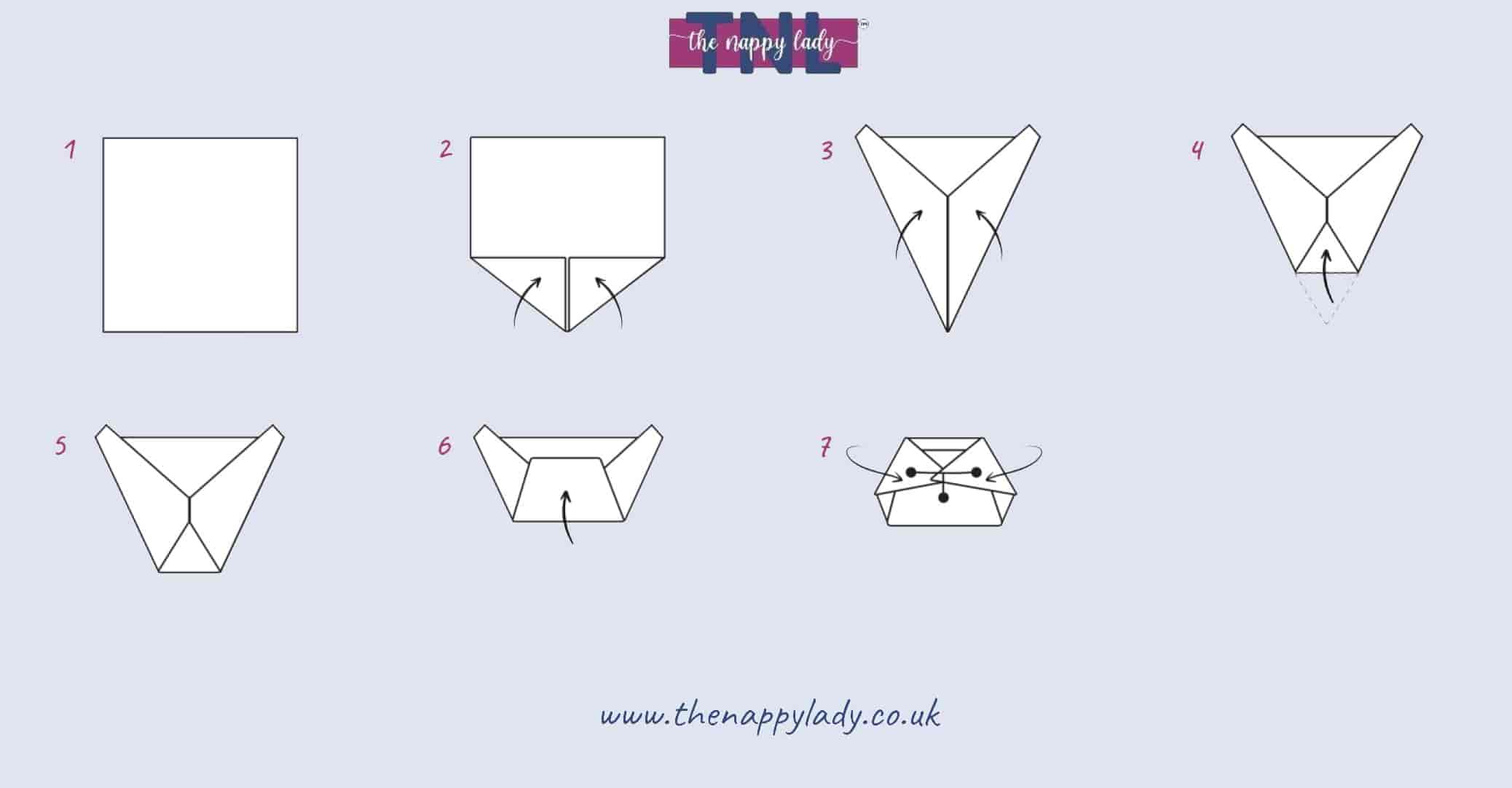 folding guide for the concorde terry nappy fold