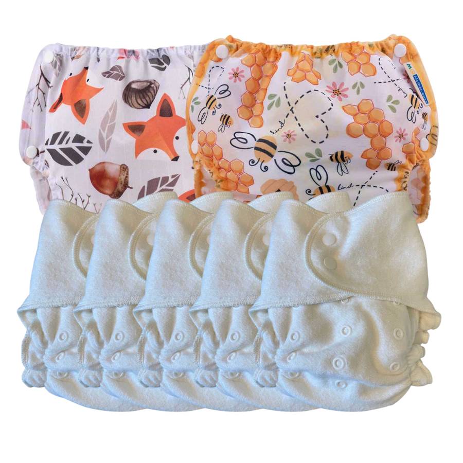 Hemp Night Fitted Cloth Diaper, One Size
